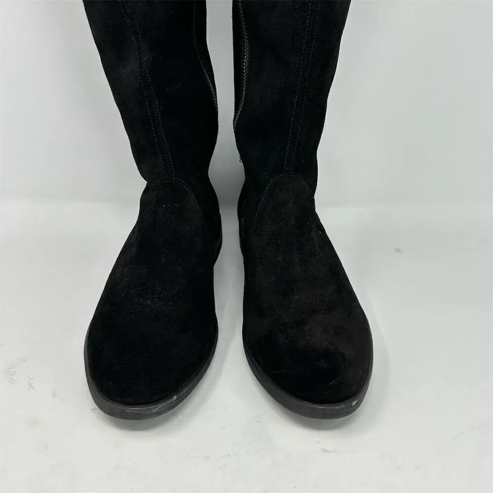 Born Women's Over the Knee Black Leather Tall Boots Size 7 Fall Winter Chic